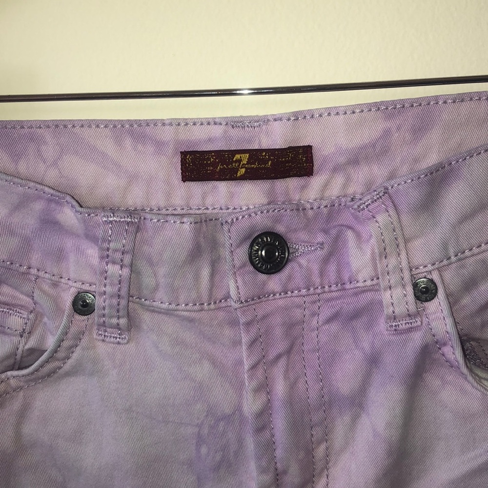 7 for all mankind purple tie-dye jeans
